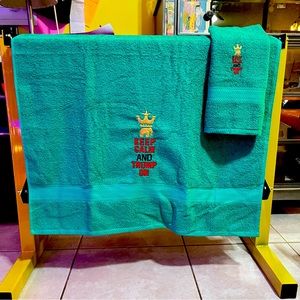 MAGA Trademarked authentic logo bath towel sets. Show your MAGA pride.